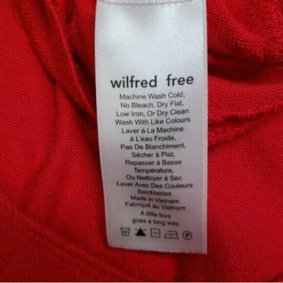 Wilfred Free Lorelei Dress Oversized Soft Jersey Knit Red POCKETS Size XS - Picture 9 of 15